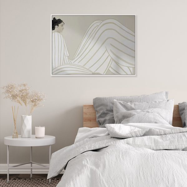 Abstract Lady White Frame Canvas Wall Art