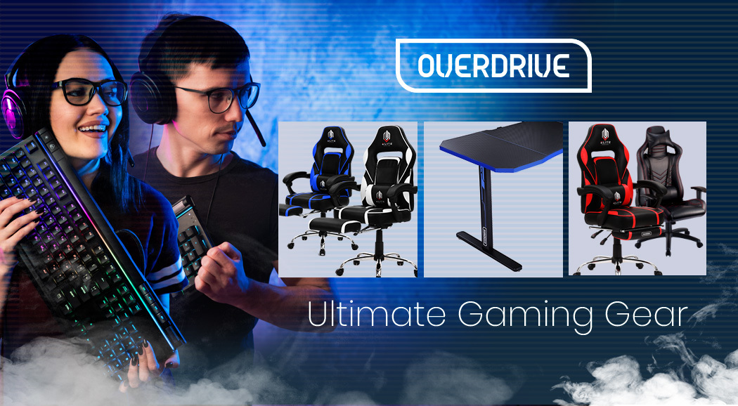 OVERDRIVE Gaming Desk 139cm PC Table Computer Setup Carbon Fiber Style Black