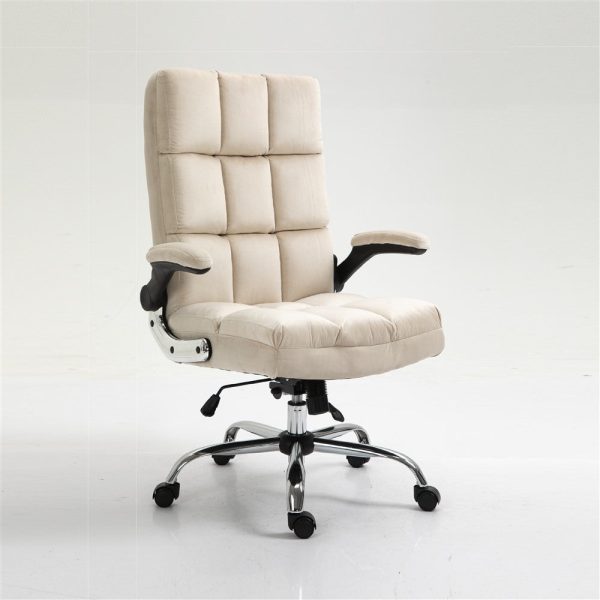 Velvet Home Ergonomic Swivel Adjustable Tilt Angle and Flip-up Arms Office Chair.