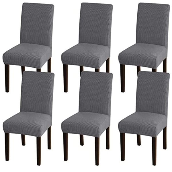 6pcs Dining Chair Slipcovers/ Protective Covers (Silver Grey) GO-DCS-100-RDT