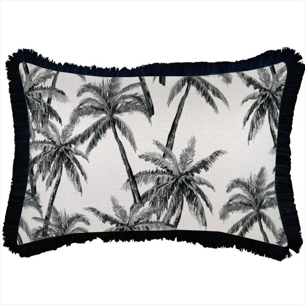 Cushion Cover-Coastal Fringe Black-Castaway