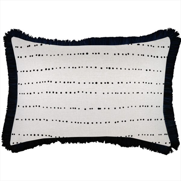 Cushion Cover-Coastal Fringe Black-Journey Black