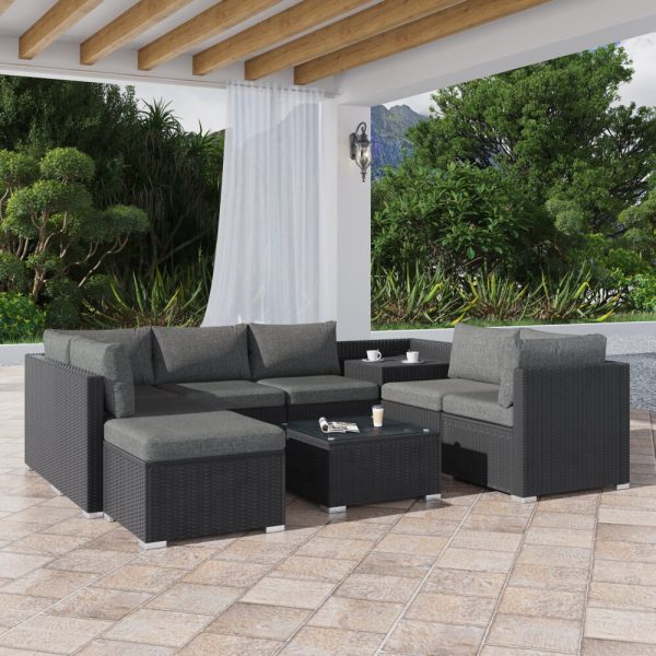 Large Modular Outdoor Ottoman Lounge Set