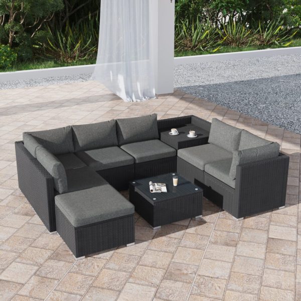 Large Modular Outdoor Ottoman Lounge Set