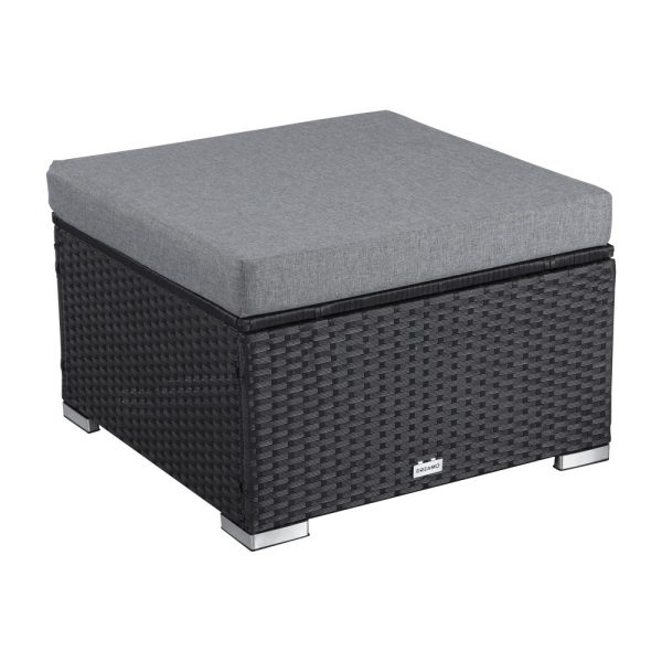 Outdoor wicker ottoman