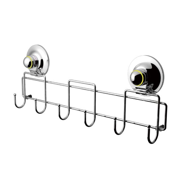 Six Universal Hooks Removable Suction CHROME