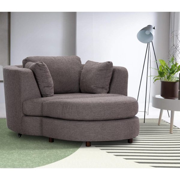 Sunshine Single Sofa Love Chair Fabric Swivel Armchair Ottoman Set