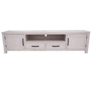 Pulaski ETU Entertainment TV Unit 216cm 2 Drawer 2 Door Mt Ash Wood - White