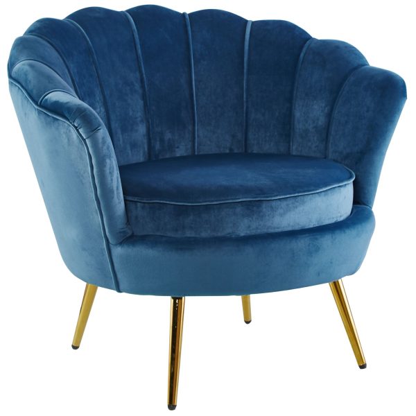 Bloomer Velvet Fabric Accent Sofa Love Chair