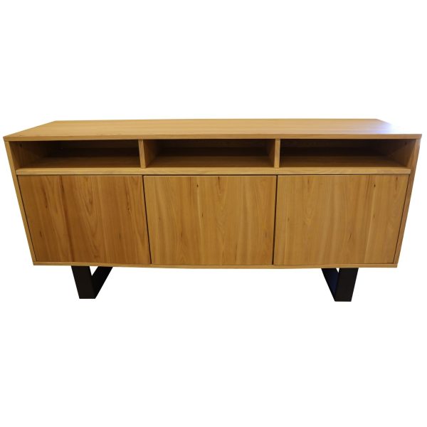 Petunia Buffet Table 160cm 3 Door 3 Niche Elm Timber Wood Metal Leg – Natural