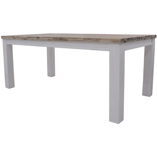 Plumeria Dining Table Solid Acacia Wood Home Dinner Furniture -White Brush