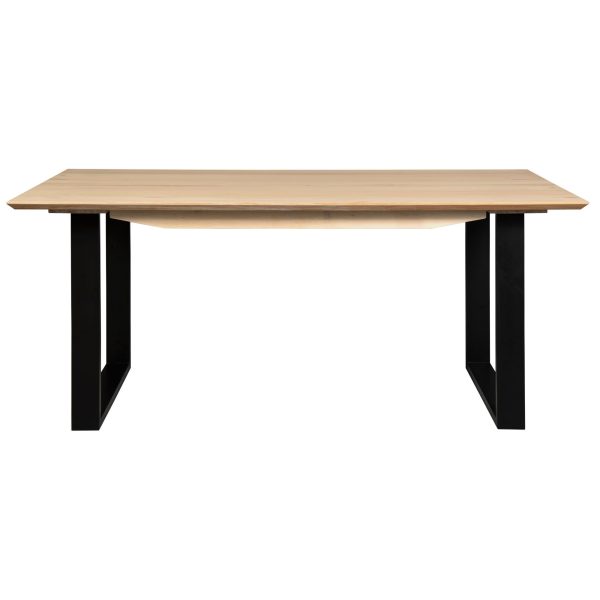 Aconite Dining Table Solid Messmate Timber Wood Black Metal Leg – Natural