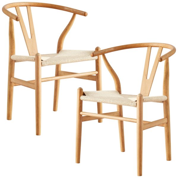 Anemone Wishbone Dining Chair Beech Timber Replica Hans Wenger