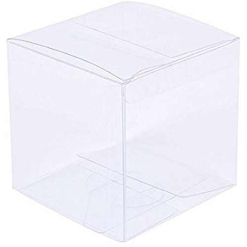 10 Piece Pack -PVC Clear See Through Plastic 15cm Square Cube Box – Large Bomboniere Product Exhibition Gift