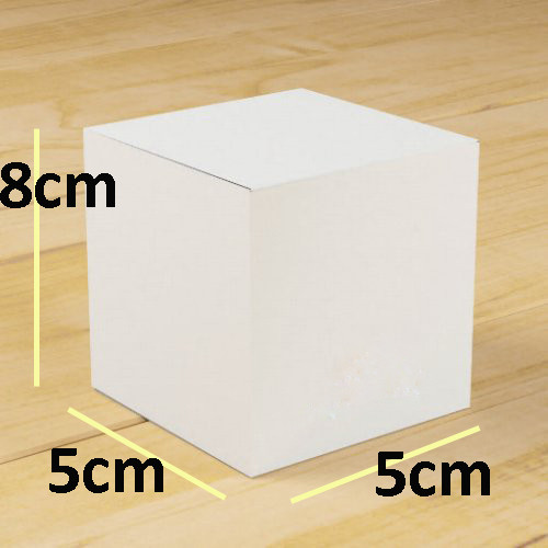 10 Pack of White 5cm Square Cube Card Gift Box – Folding Packaging Small rectangle/square Boxes for Wedding Jewelry Gift Party Favor Model Candy Choco