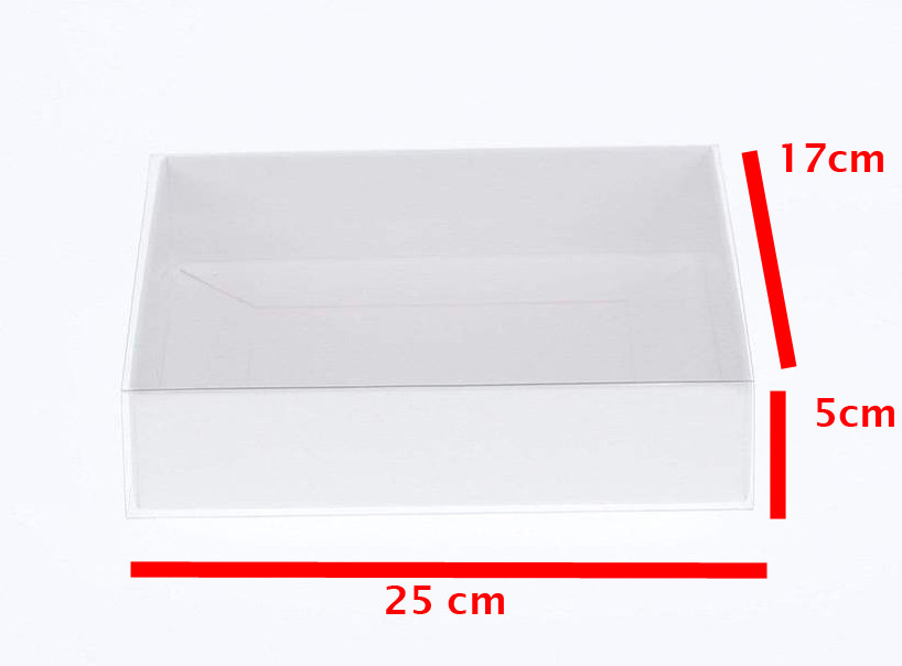 10 Pack of White Card Box – Clear Slide On Lid – Large Beauty Product Gift Giving Hamper Tray Merch Fashion Cake Sweets Xmas