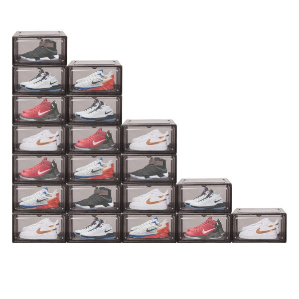 5Pcs Premium Acrylic Shoe Box Sneaker Display Storage Case Boxes Magnetic Door Au