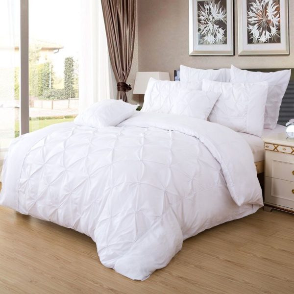 Diamond Pintuck Quilt/Doona/Duvet Cover Set