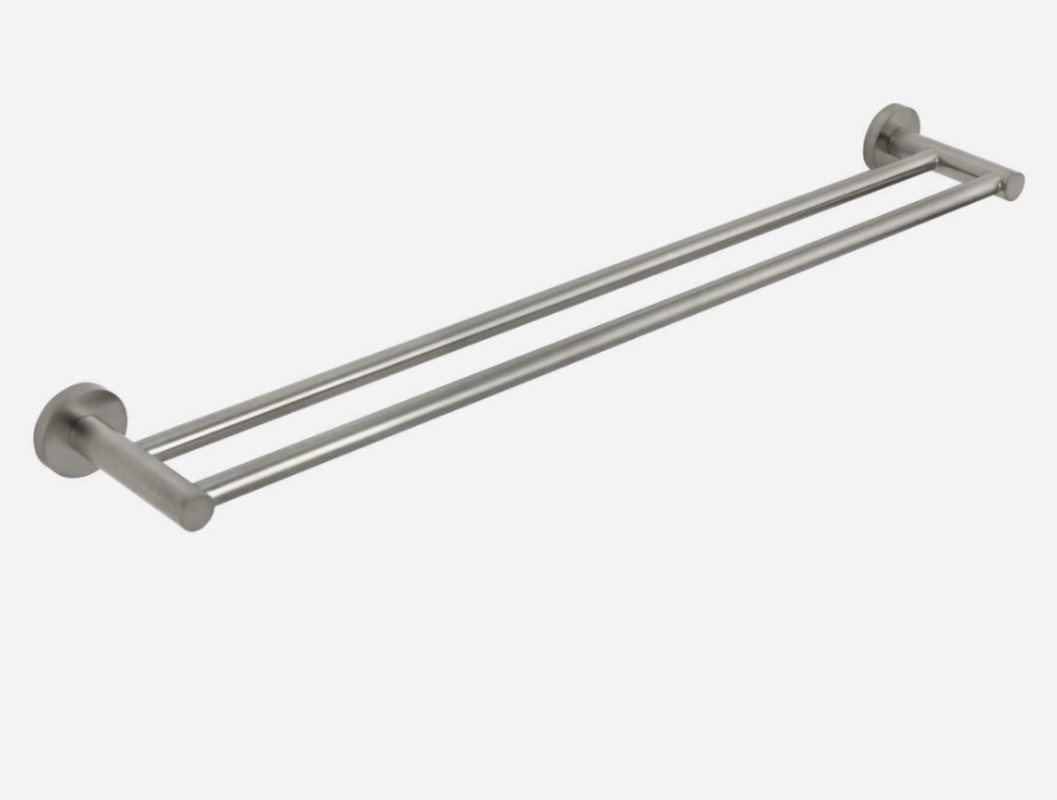 Luxurious Brushed Nickel Stainless Steel 304 Towel Rack Rail – Double Bar 600mm