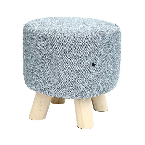 Fabric Ottoman Foot Stool Rest Pouffe Footstool Wood Storage Padded Seat