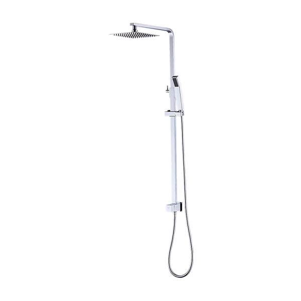 WELS 8″ Rain Shower Head Set Square Dual Heads Faucet High Pressure Hand Held.