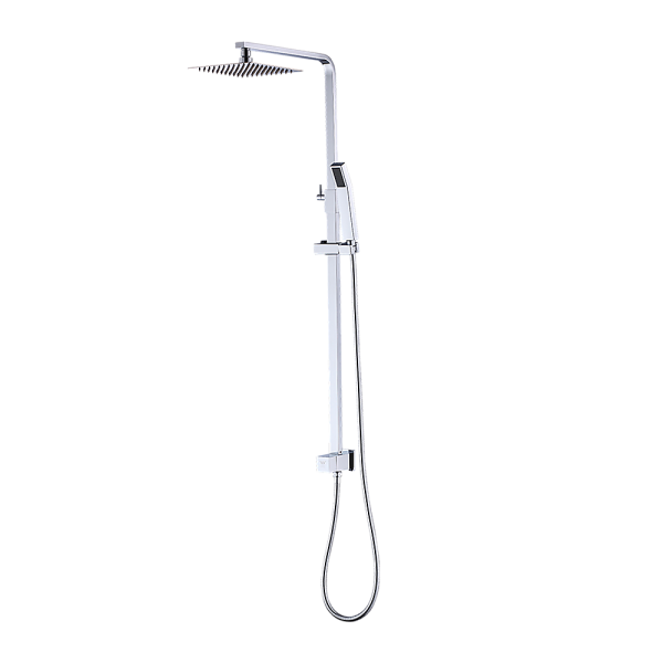 WELS 8″ Rain Shower Head Set Square Dual Heads Faucet High Pressure With Mixer.