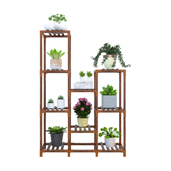 Indoor Outdoor Garden Plant Stand Planter Flower Pot Shelf Wooden Shelving