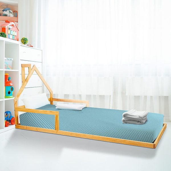 Montessori Wood Floor Bed House Frame for Kids and Toddlers