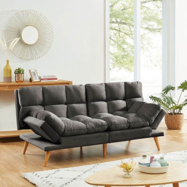 Alexa 3 Seater Velvet Sofa Bed Futon