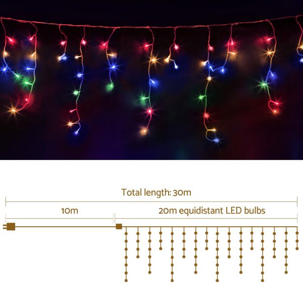 Jingle Jollys 800 LED Christmas Icicle Lights