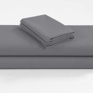 Elan Linen 1200TC Organic Cotton Single Grey Bed Sheet Set