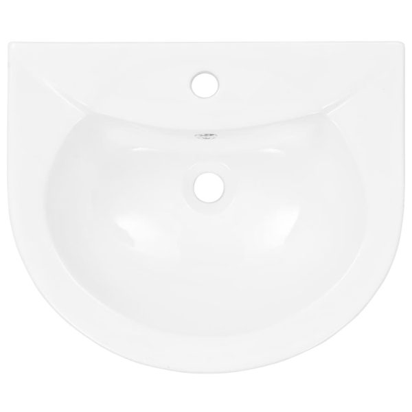 Freestanding Basin with Pedestal Ceramic White 520x440x190 mm