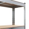 Storage Shelves 2 pcs Silver 90x30x180 cm Steel and MDF