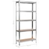 Storage Shelves 2 pcs Silver 90x30x180 cm Steel and MDF