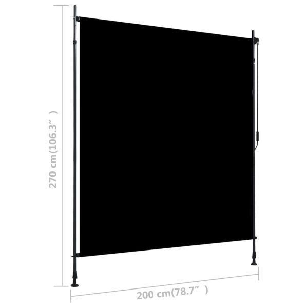 Outdoor Roller Blind 200×270 cm Anthracite