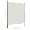 Outdoor Roller Blind 200×270 cm Cream