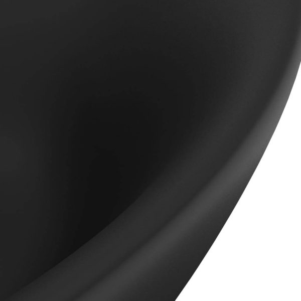 Luxury Basin Overflow Oval Matt Black 58.5×39 cm Ceramic