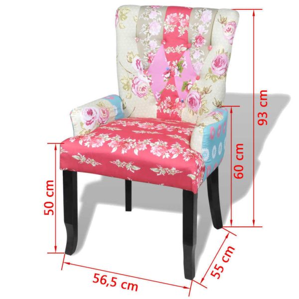 French Chair with Patchwork Design Fabric