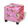 Armchair with Footstool Patchwork Design Fabric