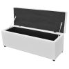 3 Piece Storage Bench Footrest Set Artificial Leather White