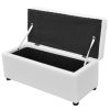 3 Piece Storage Bench Footrest Set Artificial Leather White