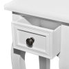 Nesting Side Table Set 2 Pieces with Drawer White