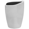 Stool White and Black Faux Leather