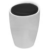 Stool White and Black Faux Leather