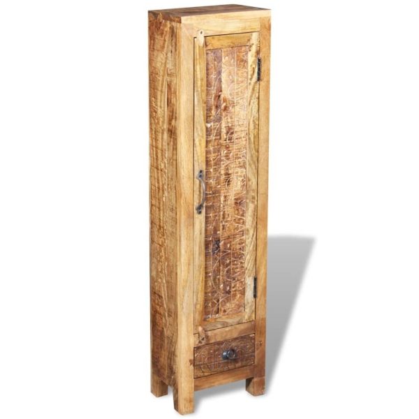 Vanity Cabinet with Mirror and 2 Side Cabinets Solid Mango Wood