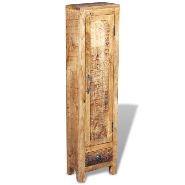 Vanity Cabinet with Mirror and 2 Side Cabinets Solid Mango Wood