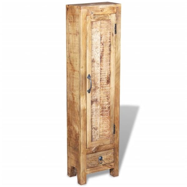 Vanity Cabinet with Mirror and 2 Side Cabinets Solid Mango Wood