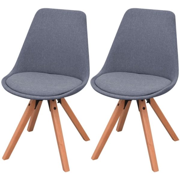 Dining Chairs 2 pcs Light Grey Fabric