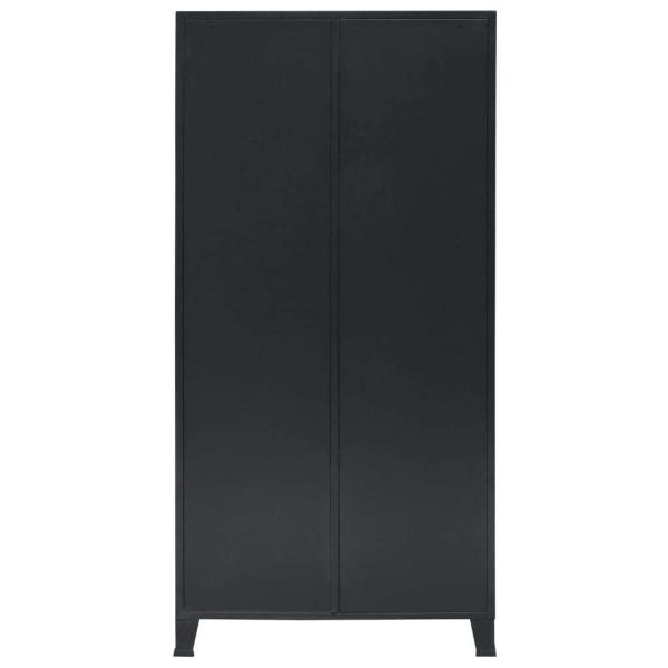 Wardrobe Metal Industrial Style 90x40x180 cm Black