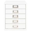 Filing Cabinet with 5 Drawers Metal 28x35x35 cm White